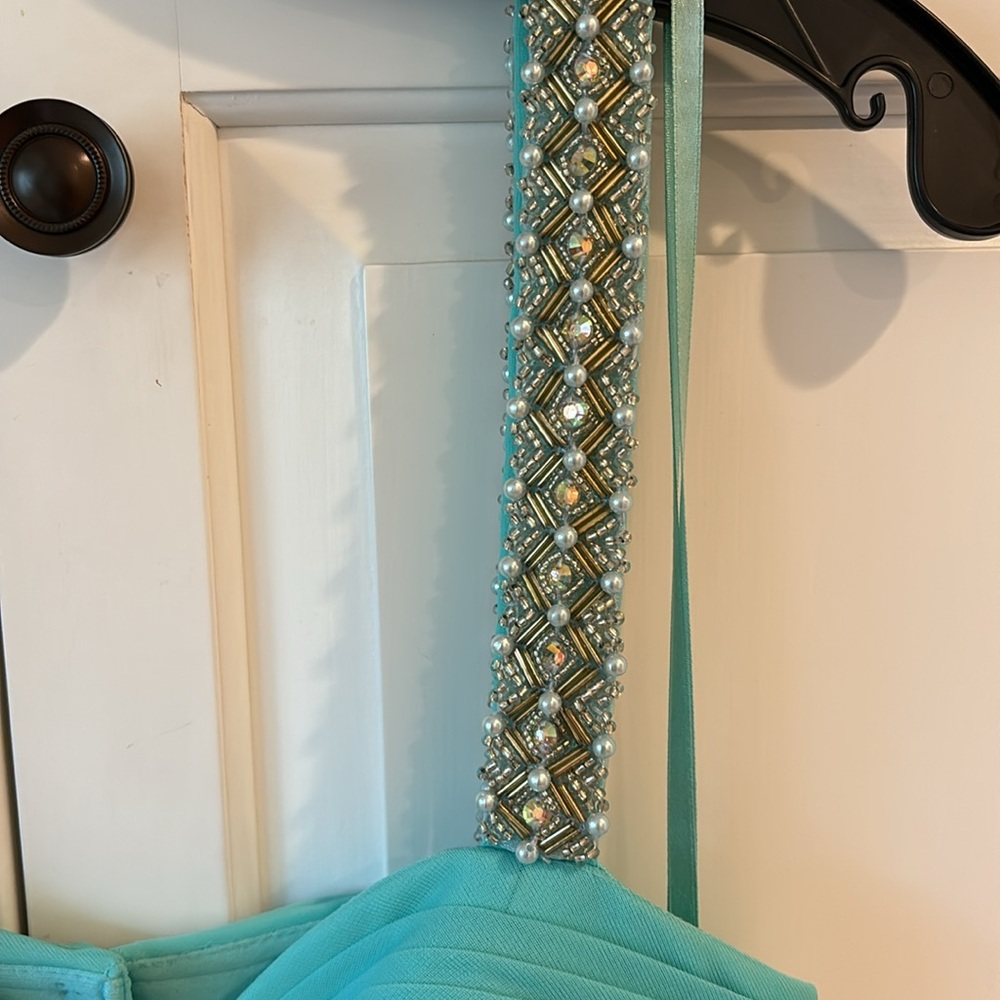 Brand new with tags. Aqua dress. Size 10 - Picture 2 of 4